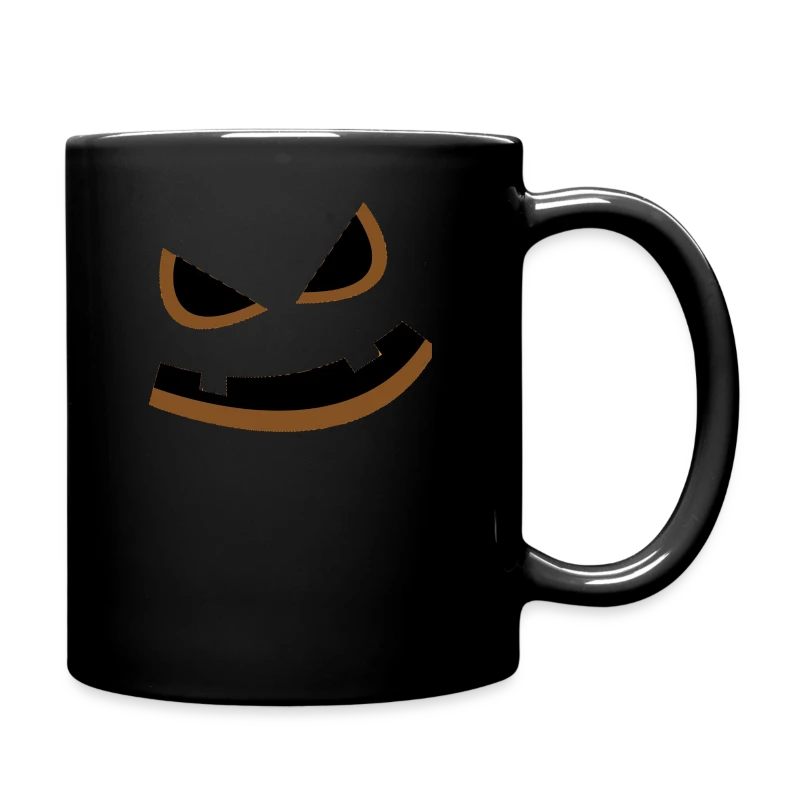 Big Scary Orange Fierce Pumpkin Face Halloween - Full Color Mug