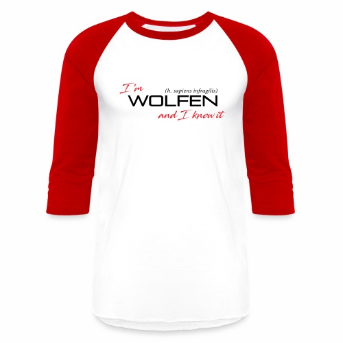 Wolfen Attitude on Light - Unisex Baseball T-Shirt