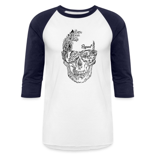 skull lines Papeel Arts - Unisex Baseball T-Shirt
