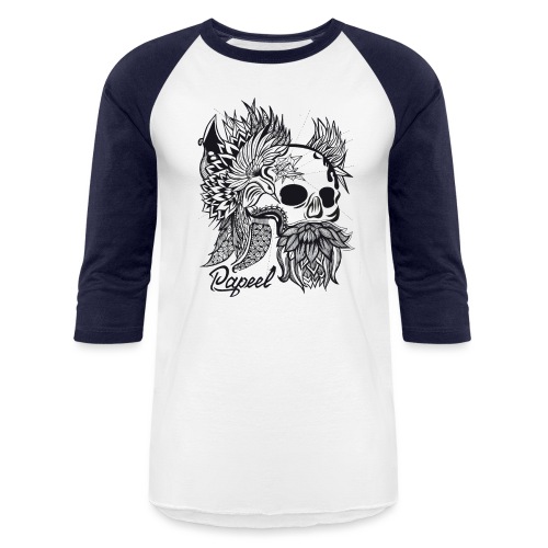 Skullflies Papeel Arts - Unisex Baseball T-Shirt