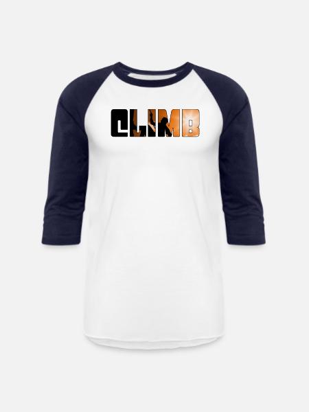 climb - Unisex Baseball T-Shirt - white/navy