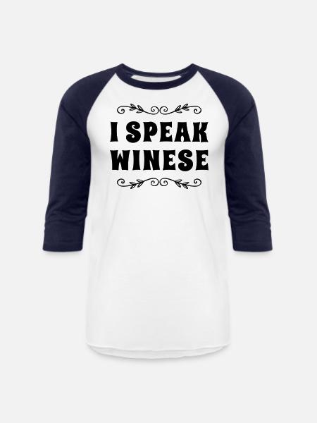 I Speak Wine - Unisex Baseball T-Shirt - white/navy
