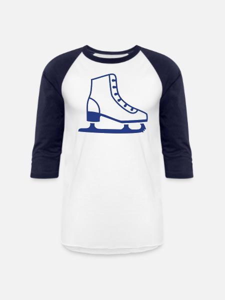 Figure Skate - Unisex Baseball T-Shirt - white/navy