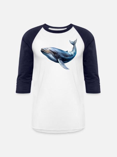 Whale - Unisex Baseball T-Shirt - white/navy