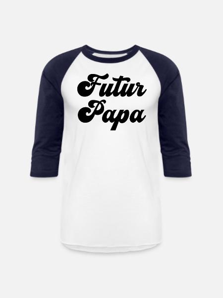 Futur Papa - Unisex Baseball T-Shirt - white/navy