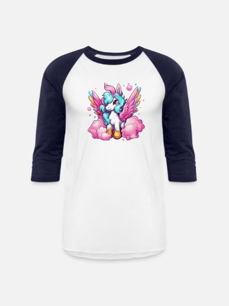 Pegasus - Unisex Baseball T-Shirt - white/navy