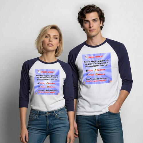 Personalized Souvenirs with Photo, Phrase, Design - Unisex Baseball T-Shirt