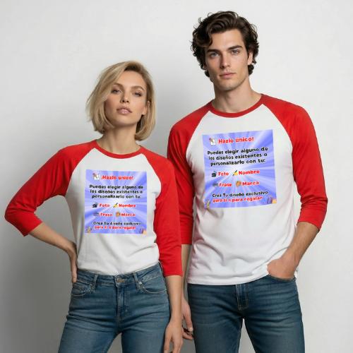 Personalized Souvenirs with Photo, Phrase, Design - Unisex Baseball T-Shirt