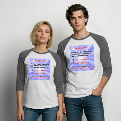 Personalized Souvenirs with Photo, Phrase, Design - Unisex Baseball T-Shirt