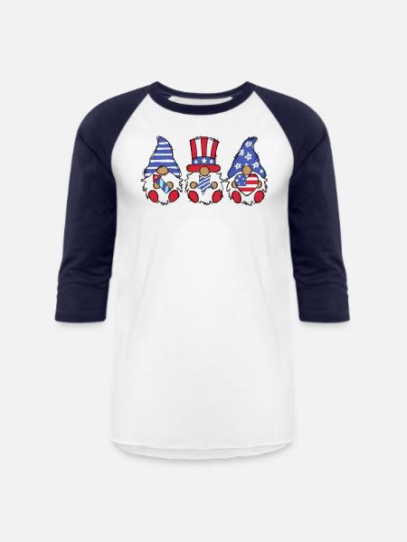 4th of july Gromies - Unisex Baseball T-Shirt - white/navy