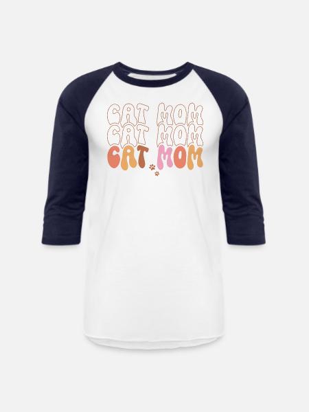 Cat Mom - Unisex Baseball T-Shirt - white/navy