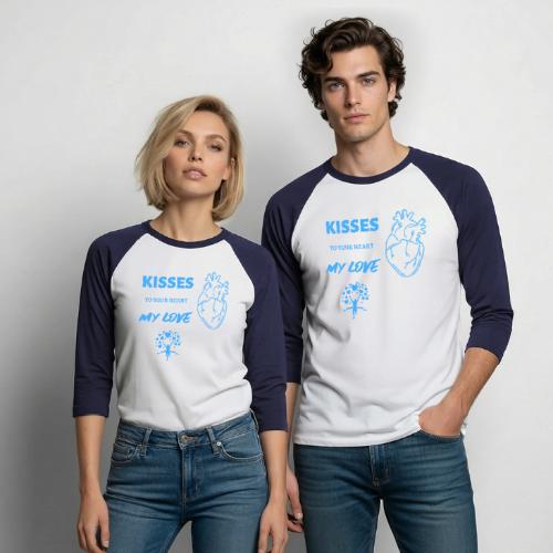 Kisses To Your Heart - Unisex Baseball T-Shirt