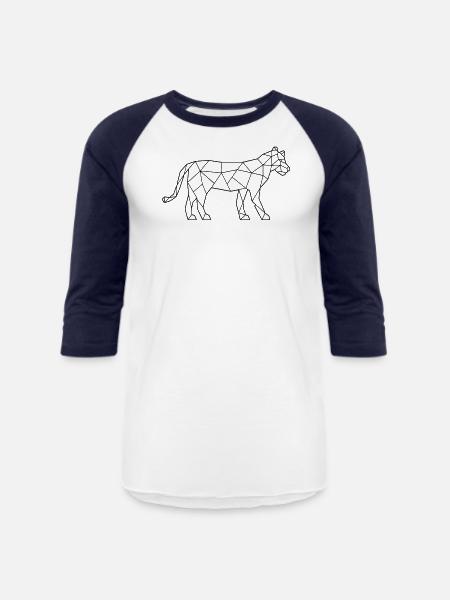 tiger polygon - Unisex Baseball T-Shirt - white/navy