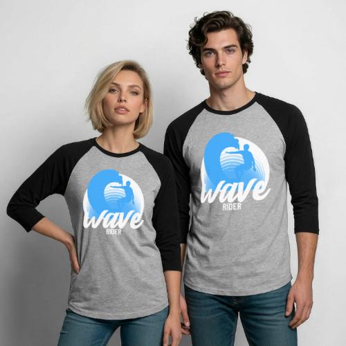 Wave Rider - Unisex Baseball T-Shirt