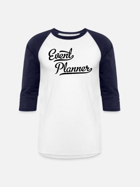 Event Planner - Unisex Baseball T-Shirt - white/navy