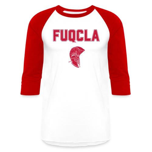 FUQCLA with Trojan Head - Unisex Baseball T-Shirt