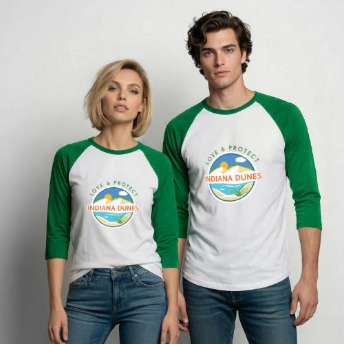 Love & Protect the Indiana Dunes - Unisex Baseball T-Shirt