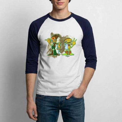 Ongher's UFO Hitchhiking Aliens - Unisex Baseball T-Shirt
