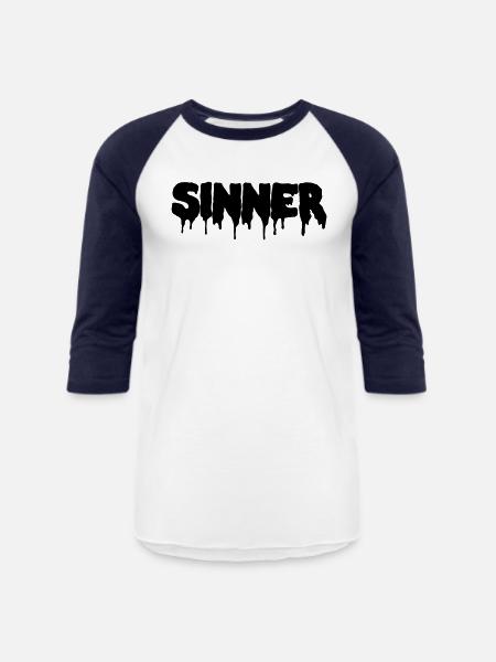 SINNER - Unisex Baseball T-Shirt - white/navy