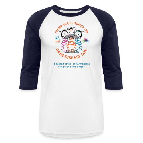 Show Your Stripes for Rare Disease Day - Unisex Baseball T-Shirt