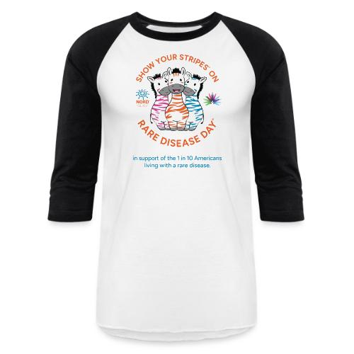Show Your Stripes for Rare Disease Day - Unisex Baseball T-Shirt