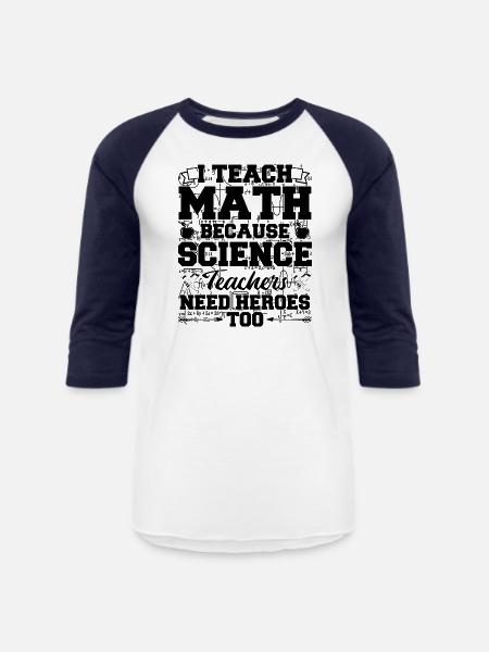 Math Teacher - Unisex Baseball T-Shirt - white/navy