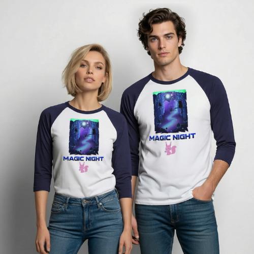 Magic Night - Unisex Baseball T-Shirt