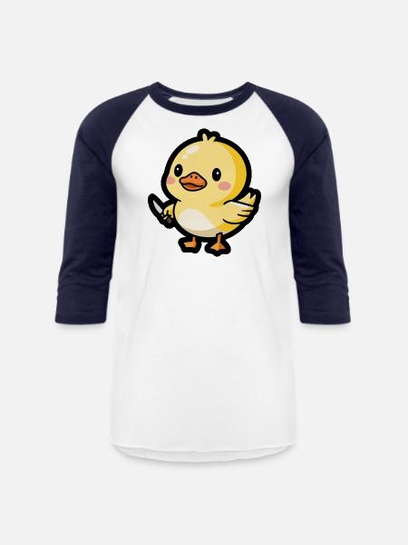Ducky Defender - Unisex Baseball T-Shirt - white/navy
