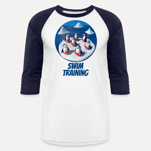 Penguins at swimming lessons - Unisex Baseball T-Shirt
