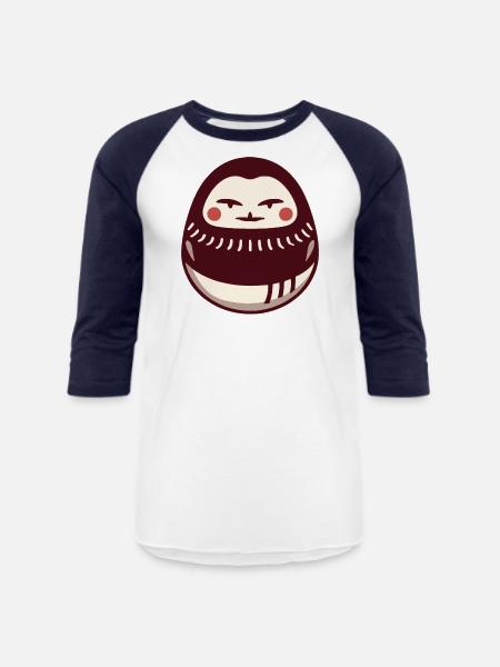 Daruma Doll - Unisex Baseball T-Shirt - white/navy