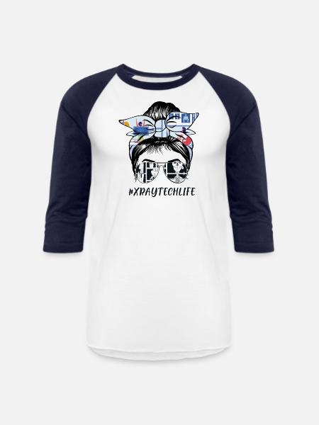 Xray tech life - Unisex Baseball T-Shirt - white/navy