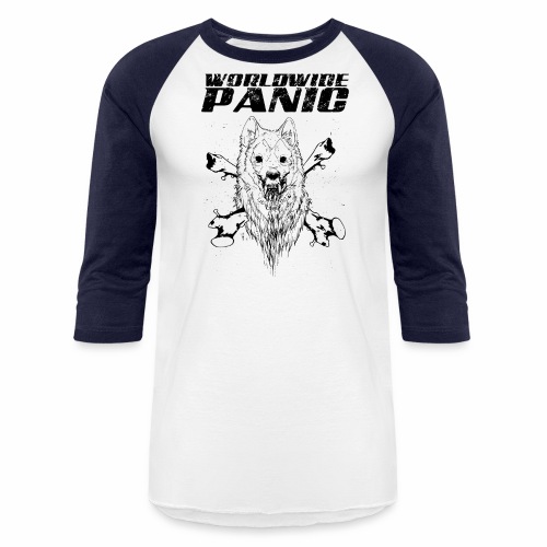 Wolf Design Black - Unisex Baseball T-Shirt