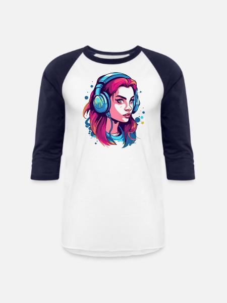 Gamer Girl - Unisex Baseball T-Shirt - white/navy