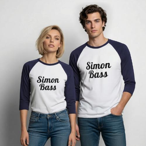 Simon Bass black - Unisex Baseball T-Shirt
