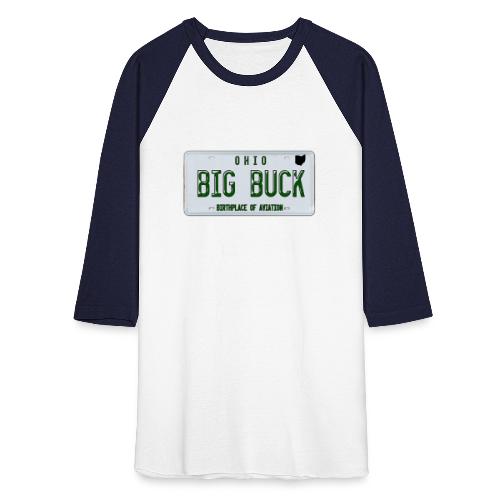 Ohio License Plate Big Buck Camo - Unisex Baseball T-Shirt