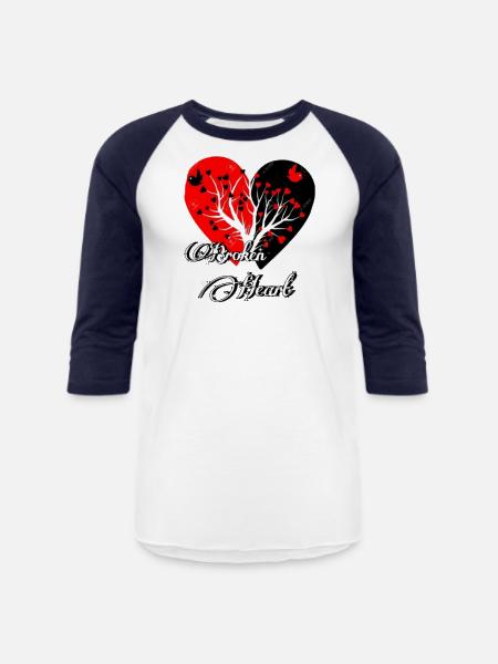 Broken heart - Unisex Baseball T-Shirt - white/navy