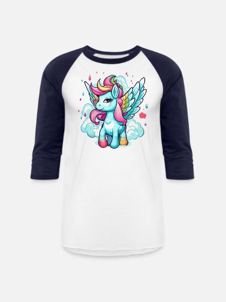 Pegasus - Unisex Baseball T-Shirt - white/navy