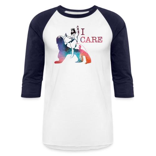 Jesus Cares Galaxy - Unisex Baseball T-Shirt