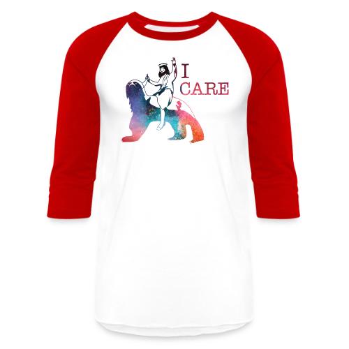 Jesus Cares Galaxy - Unisex Baseball T-Shirt