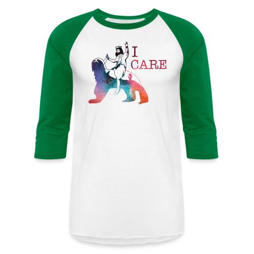 Jesus Cares Galaxy - Unisex Baseball T-Shirt