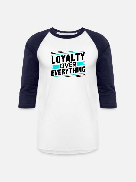 Loyalty Over Everything - Unisex Baseball T-Shirt - white/navy