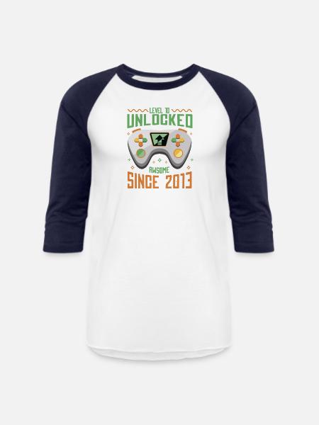 Birthday gaming joystick - Unisex Baseball T-Shirt - white/navy