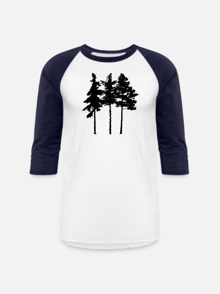 Pine Tree - Unisex Baseball T-Shirt - white/navy