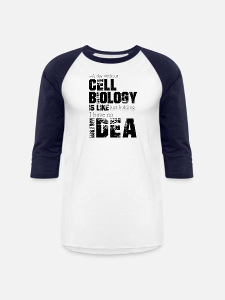 Cell biology - Unisex Baseball T-Shirt - white/navy