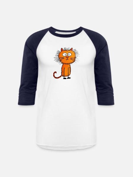 Funny Cat - Unisex Baseball T-Shirt - white/navy