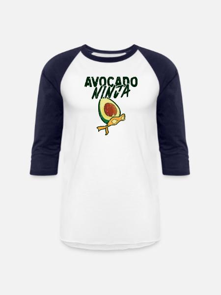 Avocado ninja - Avocado - Unisex Baseball T-Shirt - white/navy
