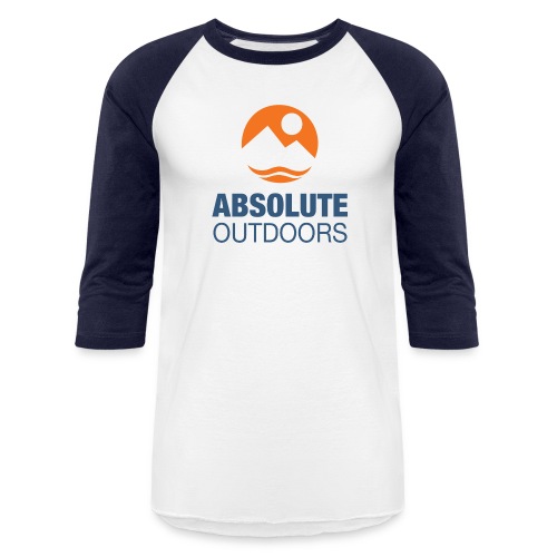 Absolute Outdoors Stacked Logo - Unisex Baseball T-Shirt