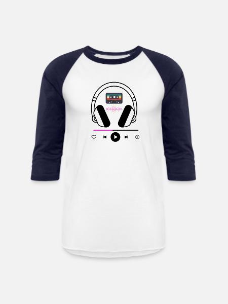 play music - Unisex Baseball T-Shirt - white/navy