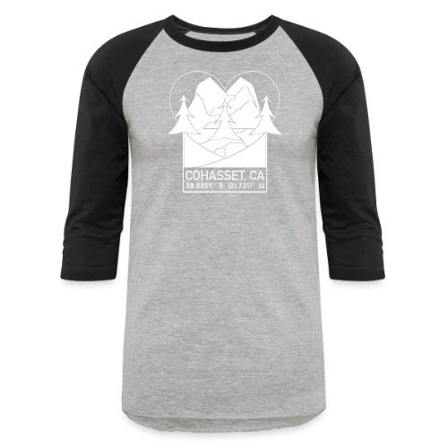 Cohasset Lat/Long - Whiteout - Unisex Baseball T-Shirt
