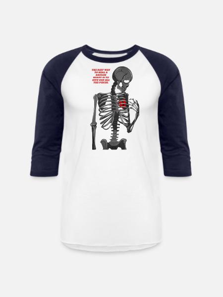 Broken Heart - Unisex Baseball T-Shirt - white/navy